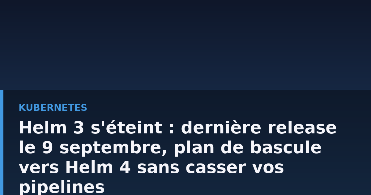 Barre de gouvernail Helm sur fond de conteneurs empilés, symbolisant la transition de Helm 3 vers Helm 4