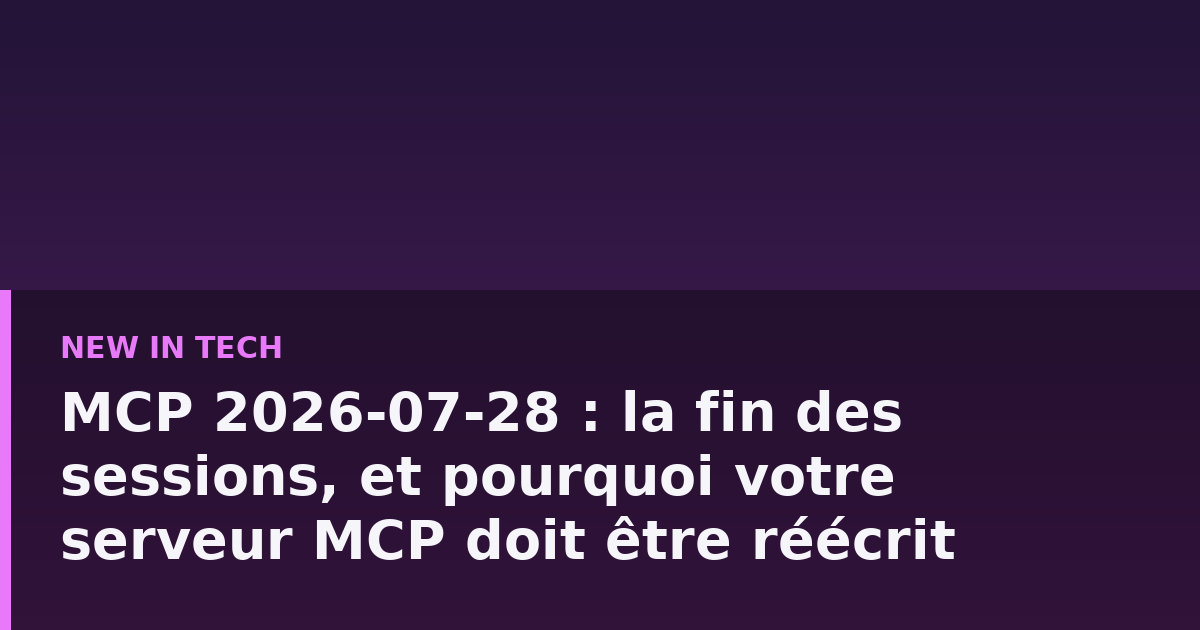 Schéma d'un répartiteur de charge distribuant des requêtes MCP vers plusieurs instances serveur interchangeables, sans session