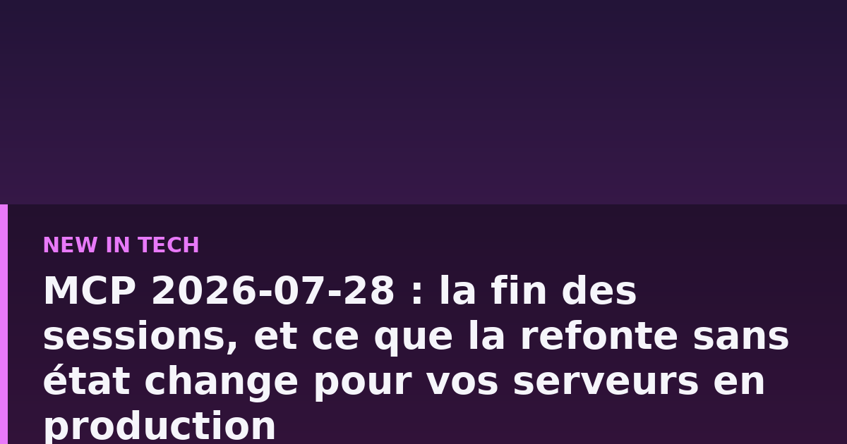 Schéma d'un load balancer distribuant des requêtes MCP vers plusieurs instances de serveur identiques, sans affinité de session