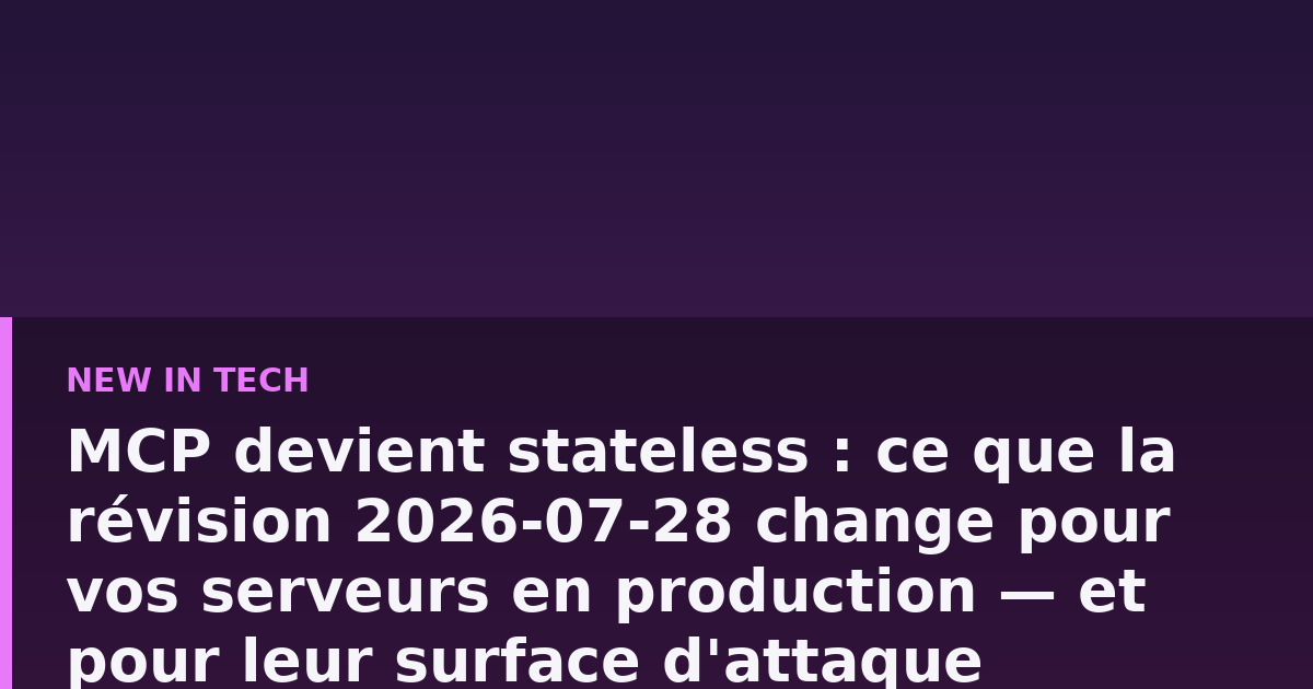 Schéma d'un load balancer répartissant des requêtes MCP sans session vers plusieurs instances de serveur identiques