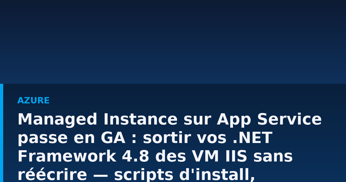 Schéma d'architecture reliant un App Service Plan Windows à un VNet, une NAT Gateway et un stockage Azure Files