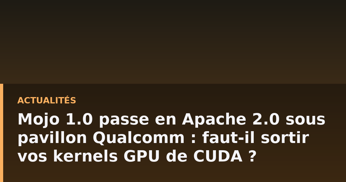 Illustration d'un flux de compilation de kernels GPU se ramifiant vers plusieurs architectures matérielles