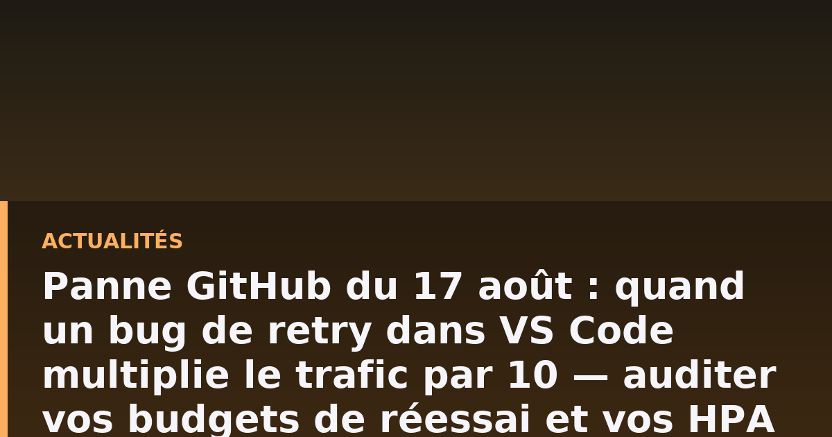 Schéma d'une boucle de rétroaction entre clients et services saturés provoquant une amplification du trafic
