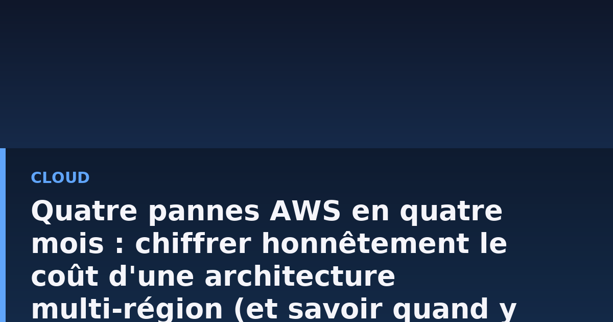 Schéma d'une architecture cloud répartie sur deux régions avec réplication de données et bascule DNS